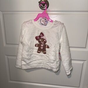 Magic White and Brown Sweatshirt with Plush Detail